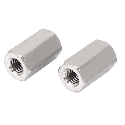 M10x30mm Stainless Steel Threaded Bar Rod Studding Hex Connector Deep Nut 2pcs | Walmart Canada