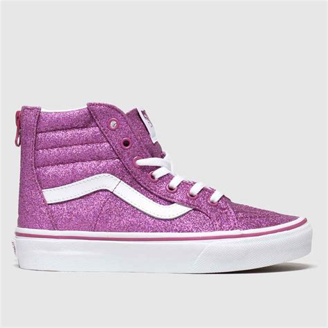 Girls pink vans sk8-hi zip glitter trainers | schuh