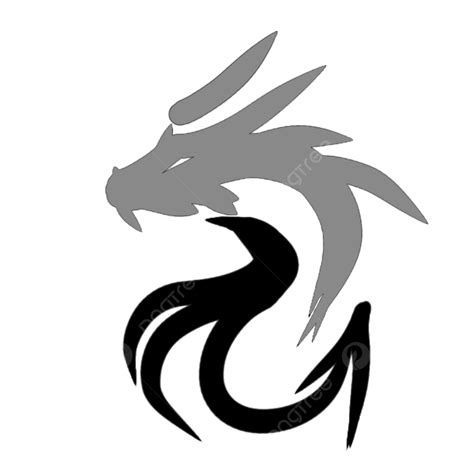 Black Silver Dragon Logo, Dragon, Logo, Symbol PNG Transparent Clipart ...