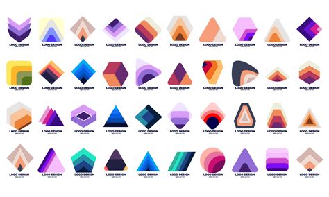 awesome geometric company corporate business unique Logo design set ...