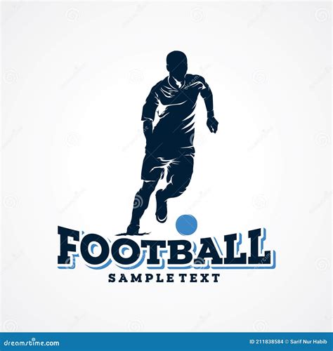 Football Sport Logo Design Template Stock Vector - Illustration of kicking, male: 211838584