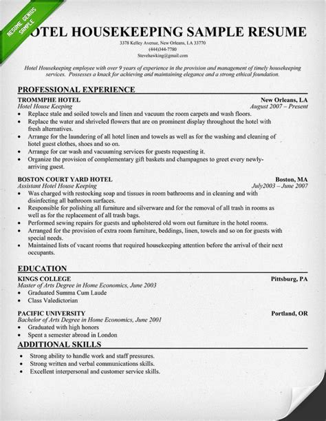 39+ Housekeeping resume objective examples For Your Application