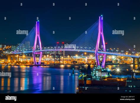 Busan Harbor Bridge - Busan City Night View Stock Photo - Alamy