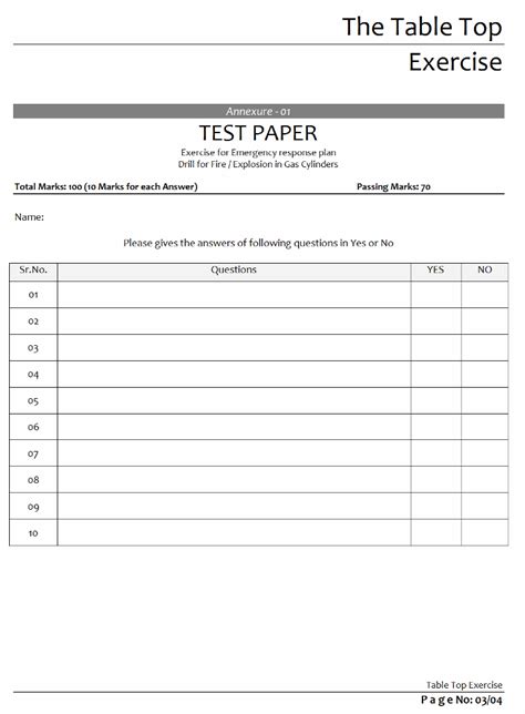 Tabletop Exercise Template – Online degrees