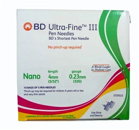 BD Nano Ultra-Fine Pen Needles 32G 4mm 90/BX Diabetic