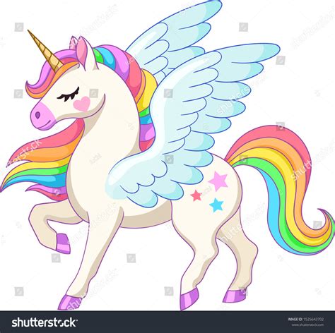 Dibujo lindo pegasus con el estilo: vector de stock (libre de regalías ...