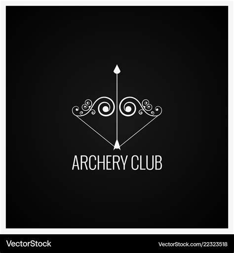 Archery bow and arrow logo design background Vector Image