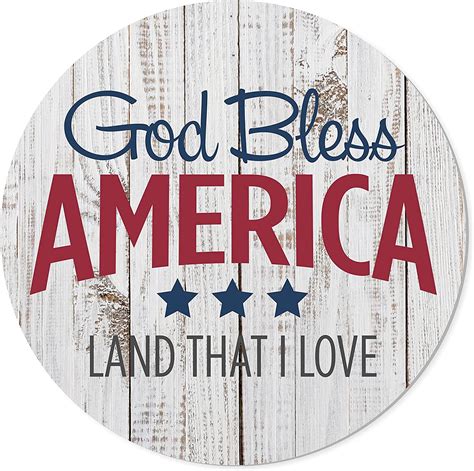 God Bless America Round Barnwood Sign 16 Inches - Walmart.com