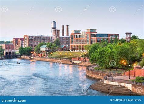 Columbus, Georgia, USA Downtown Skyline on the Chattahoochee River ...