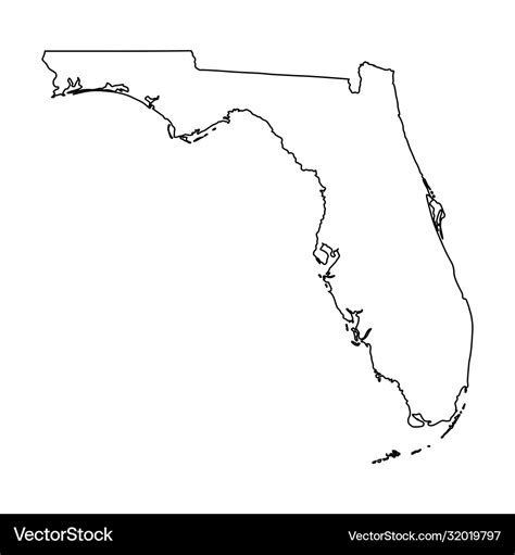 Florida fl state border usa map outline Royalty Free Vector