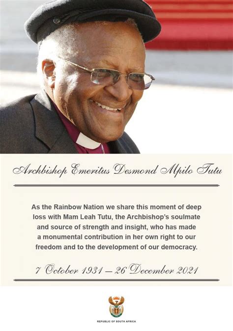 Archbishop Emeritus Desmond Tutu | South African Government