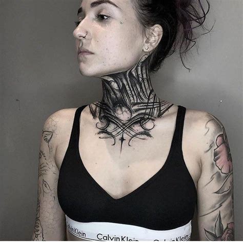 tattoos for women over 50 #Tattoosforwomen | Girl neck tattoos, Throat tattoo, Neck tattoo