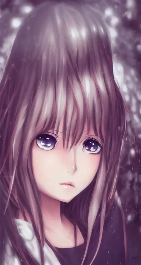 a cute anime girl portrait, Realistic, digital art, | Stable Diffusion