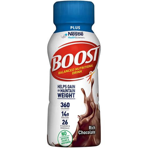 BOOST Plus Complete Nutritional Drink, Rich Chocolate, 8 Ounce Bottle ...