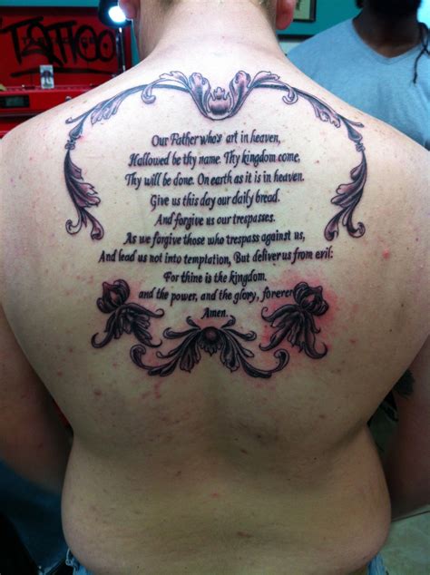 Lord's prayer with ornamental border. Body Art Tattoos, Cool Tattoos ...