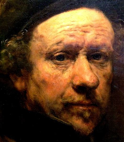 KDS Photo, Scottish National Gallery, detail of oil painting by Rembrandt, "Self-Portrait", 1657 ...