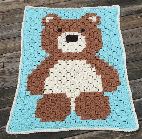 Crocheted Teddy Bear Blanket Baby Blanket Child Blanket | Etsy | Mantas ...