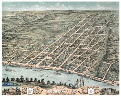 Beautifully restored map of Clarksville, TN from 1870 - KNOWOL