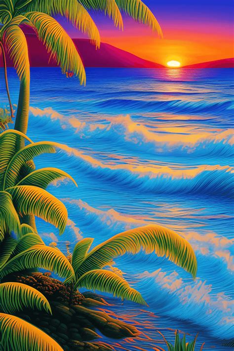 Vibrant Maui Sunset 8k Graphic · Creative Fabrica