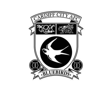 Cardiff City Club Logo Symbol Black Premier League Football Abstract Design Vector Illustration ...