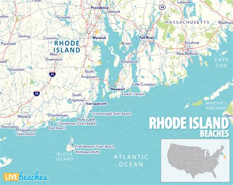 Map of Beaches in Rhode Island - Live Beaches