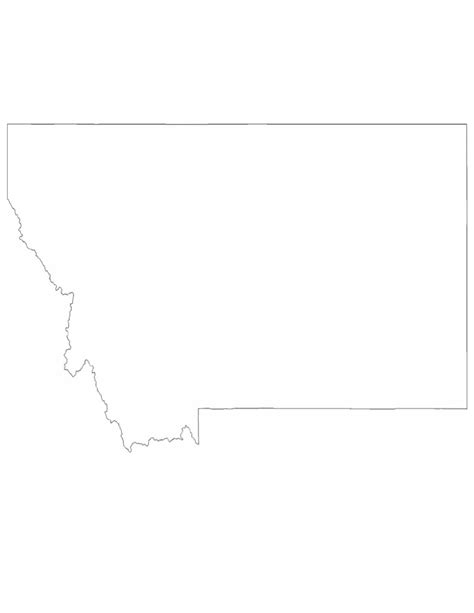 Montana State Outline Map Free Download