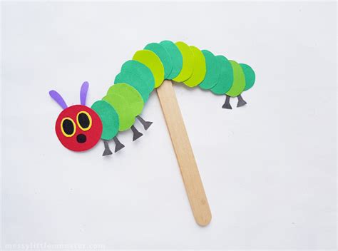 The Very Hungry Caterpillar Puppet Craft - Messy Little Monster