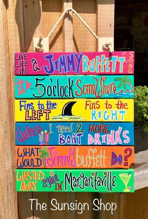 Live Life Like a Jimmy Buffett Song Sign / Outdoor Bar Sign / It's 5 o'clock Somewhere Sign ...