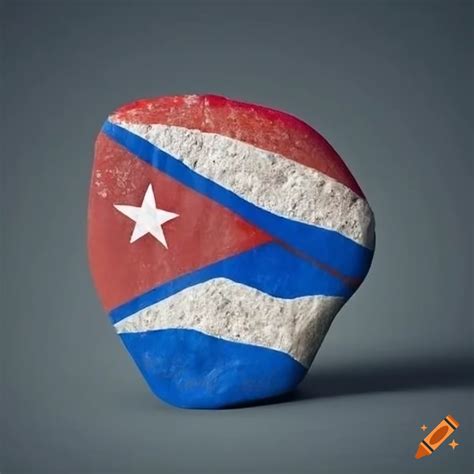 Rocks with cuban flag colors on Craiyon