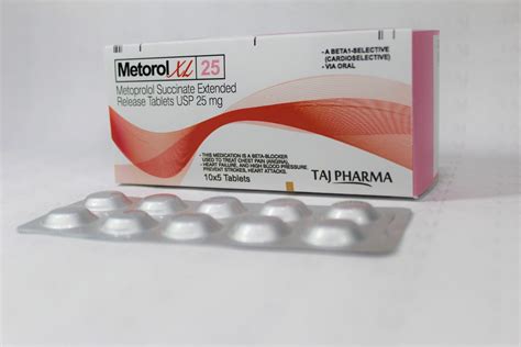 Metoprolol Succinate Extended Release Tablets 25mg (Metorol XL) – Taj Pharma Latest Price ...