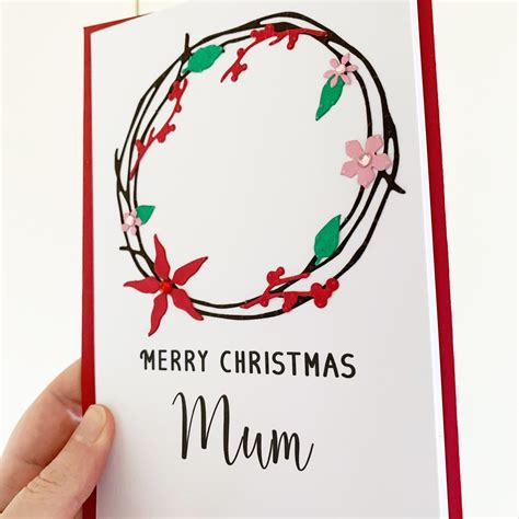 Mum Christmas Card Merry Christmas Mum Gift Christmas | Etsy