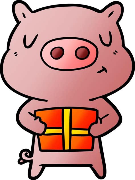 cartoon christmas pig 12443608 Vector Art at Vecteezy