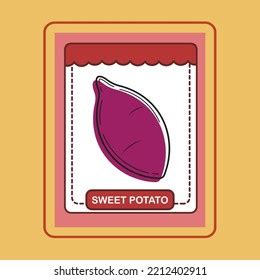 Flashcard Sweet Potato Vector Cartoon Cute Stock Vector (Royalty Free ...