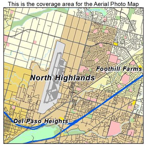 Aerial Photography Map of North Highlands, CA California