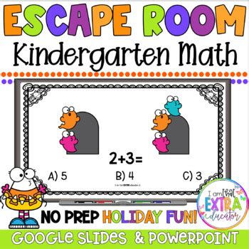 Halloween Kindergarten Math Activities | No Prep Escape Room | Math ...