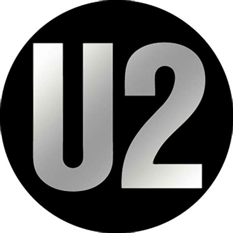 the logo for u22 is shown in a black circle with silver letters on it