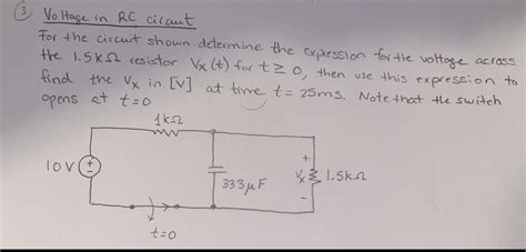 Solved Voltage in RC circuit For the circuit shown determine | Chegg.com