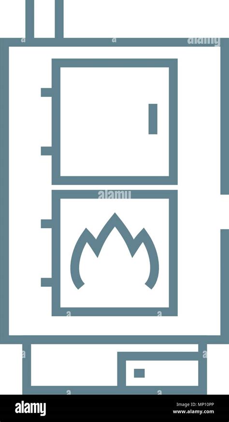 Heating boiler linear icon concept. Heating boiler line vector sign ...