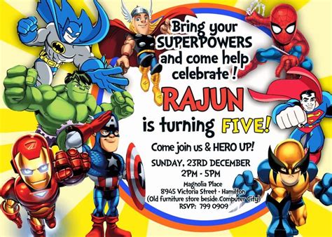 Free Superhero Invitation Template Fresh Custom Invitations Dc Friends… in 2020 | Birthday party ...