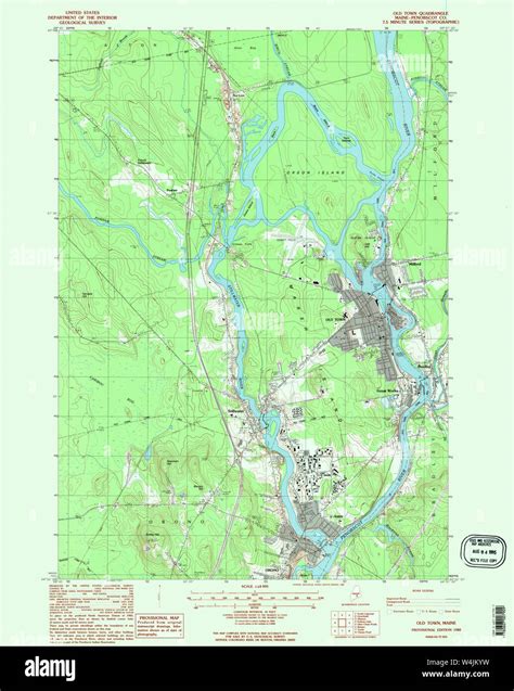 Maine USGS Historical Map Old Town 808145 1988 24000 Restoration Stock ...