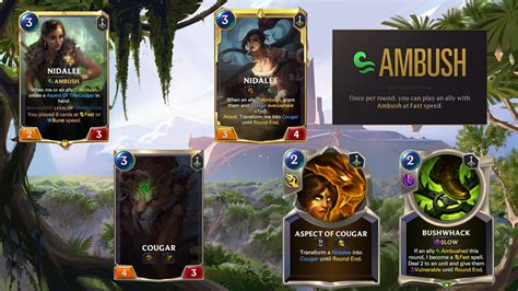 Hidden in the jungle, Nidalee hunt. (Nidalee + new keyword) : r/CustomLoR