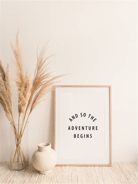 And so the Adventure Begins Quote Print Neutral Nursery Decor Boho Quote Style Print Minimal Art ...