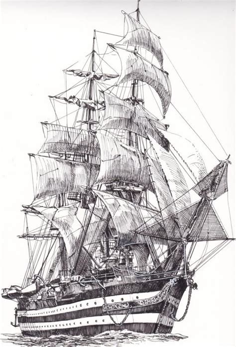 Articoli simili a Nave Amerigo Vespucci su Etsy | Pirate ship drawing ...