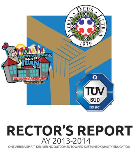 Letran Calamba Rector's Report AY 2013-2014 by Zandra Navarez-Maningas ...