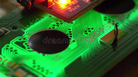 Microcircuit with Electronic Components Connected To Power Supply.Laser Scanning Stock Footage ...