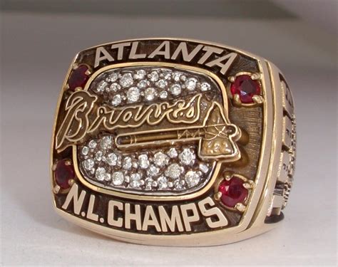 1996 Atlanta Braves World Series National league Champions 10K Gold ...