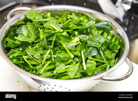 Spinach, The legend of the high iron content Stock Photo - Alamy