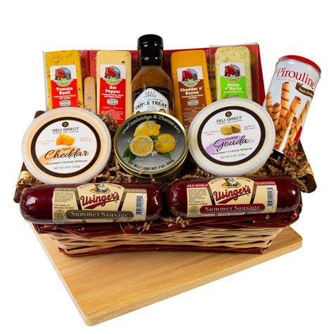 Deli Direct Wisconsin Cheese & Sausage Large Gift Basket 14 pc Basket - Walmart.com - Walmart.com