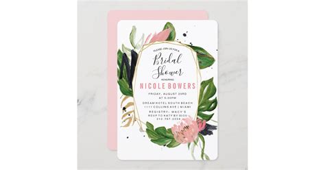 Tropical Floral Bridal Shower Invitation | Zazzle