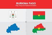 Burkina faso Map, Flag and National | Object Illustrations ~ Creative Market